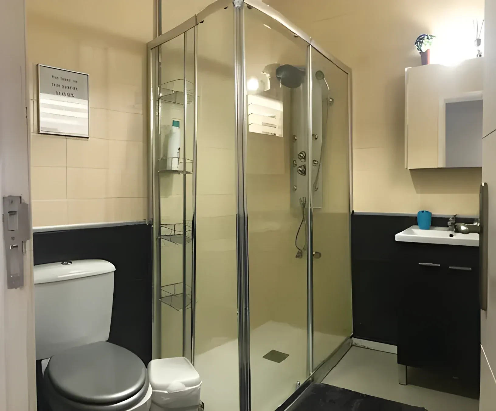 Baño completo con ducha de hidromasaje